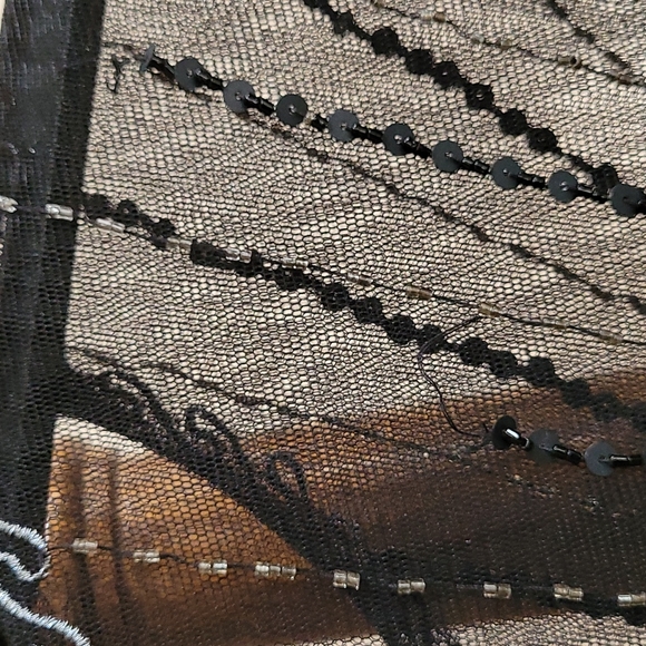 Sue Wong Nocturne Black Beaded Bodice Cocktail Dress - Picture 8 of 15